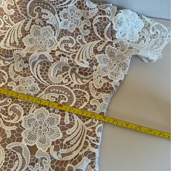 Dress the Population Anna Lace Dress Sz M Ivory/Nude - Picture 10 of 10